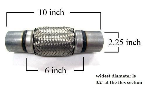 2.25" x 10" inch obx steel exhaust flex bellow joint