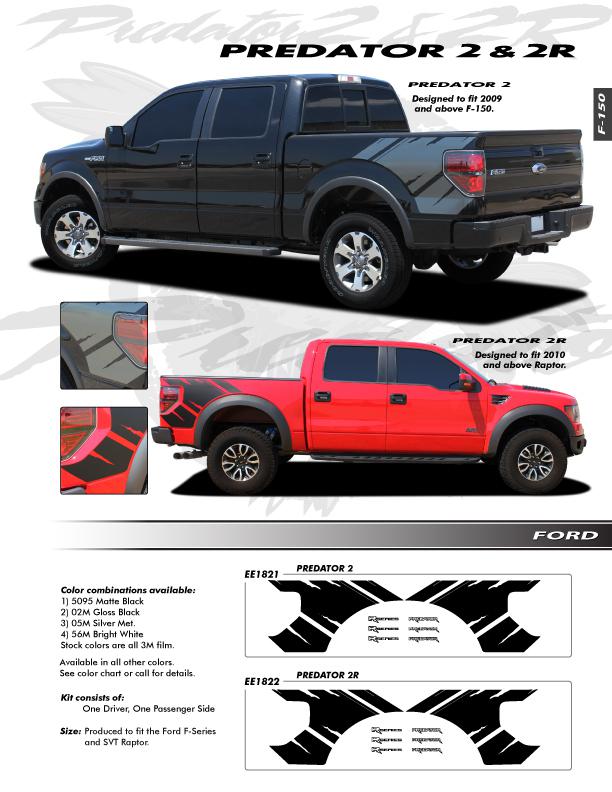 Ford f 150 svt raptor truck stripe stripes emblems trim kit 3m graphics decals