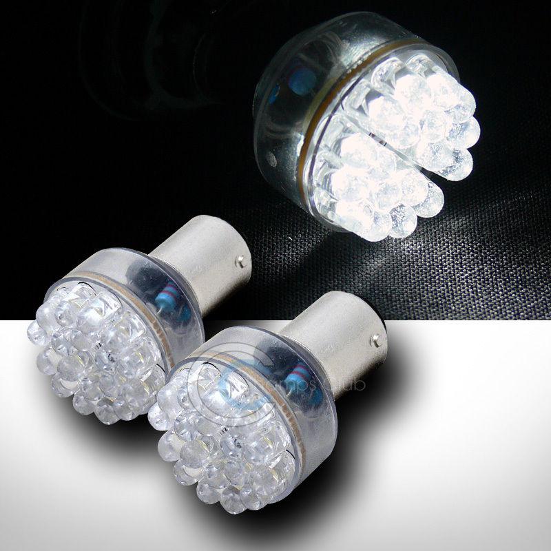 2pc white 1157 bay15d socket 24x led front turn signal light bulbs 1016 1034 cc