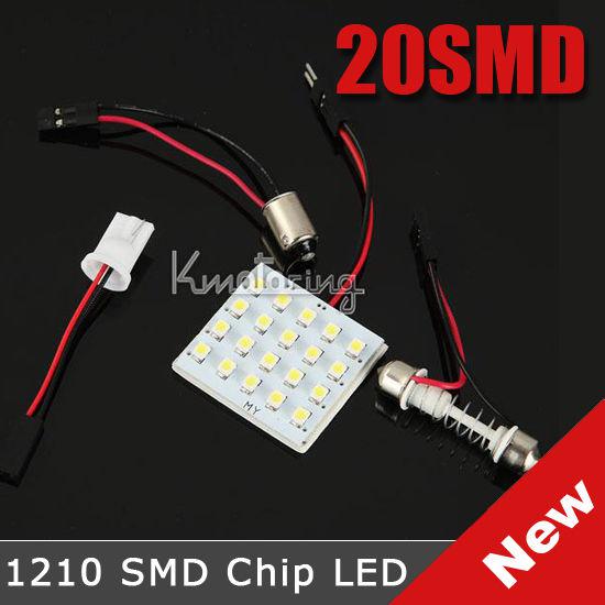 Super 1210 led car festoon panel light xenon car interior dome bulb 20 smd 12v