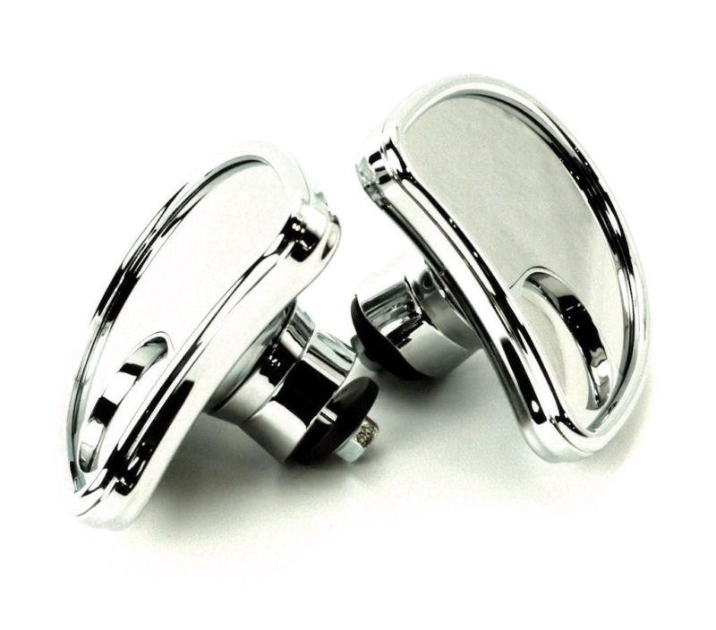 Chrome fairing mount mirrors w blind spot mirror for harley batwing fairing flht