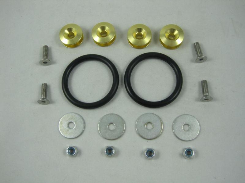 New jdm quick release fasteners front rear bumpers trunk hatch set gold