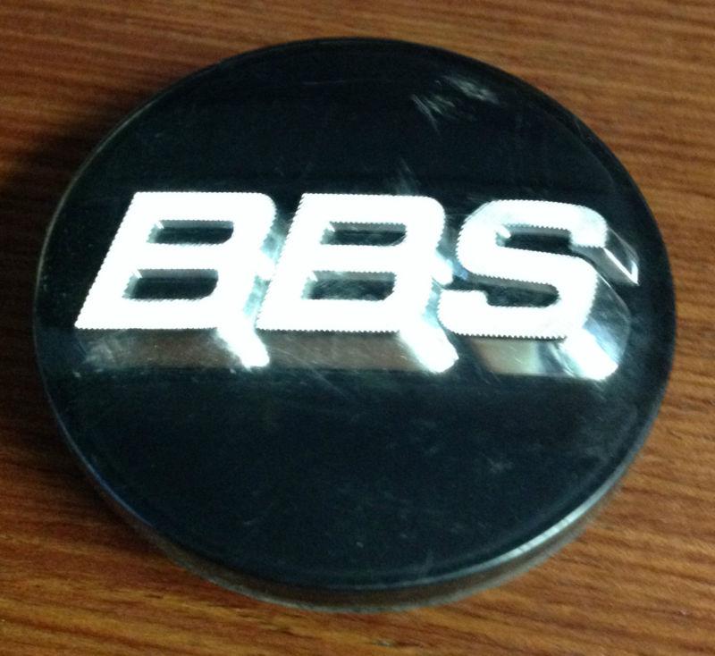 Bbs black chrome 3d logo wheel center cap 56.24.012 single made japan 8 clips