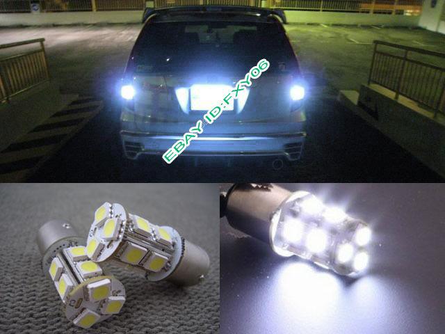 2pcs 13smd 5050 white led backup reverse light bulb ba15s 1156 7506 1141