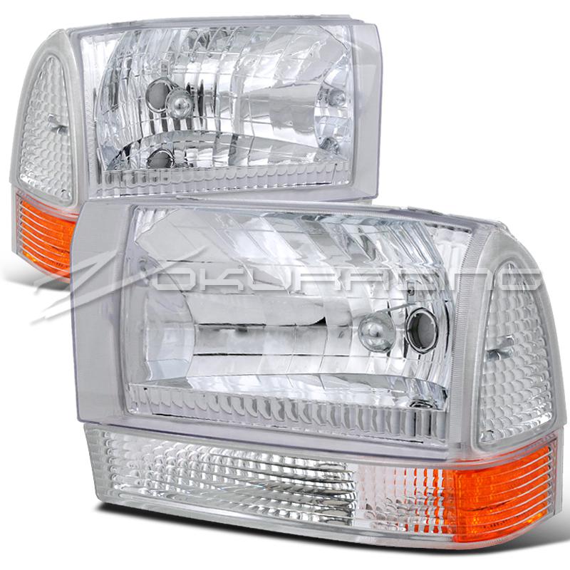 99-04 ford f250 f350 f450 crystal headlights+corner parking signal