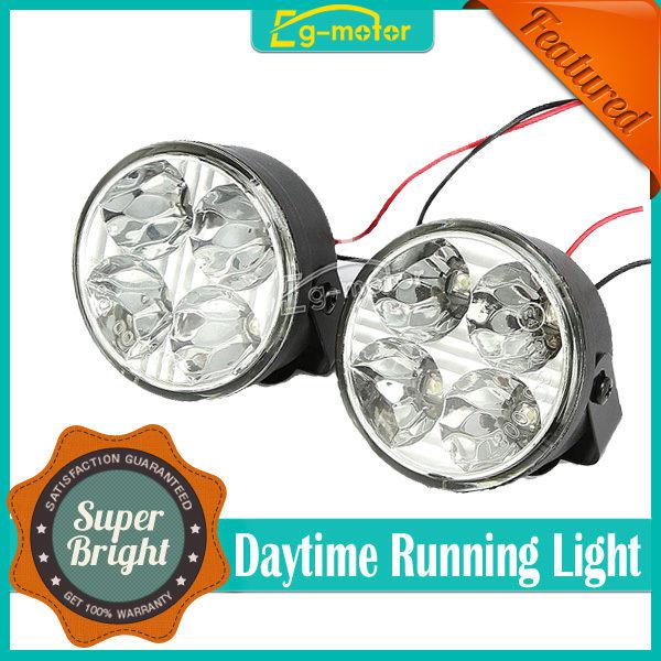 2 pcs car 4 led drl driving daytime running day led fog light head lamp white