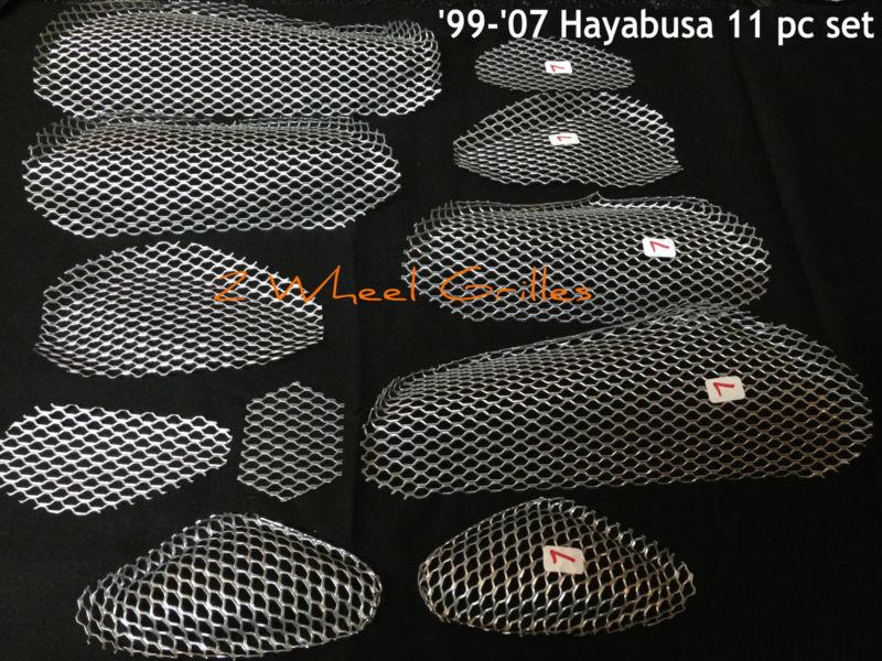 1999-2007 hayabusa gsxr 1300 fairing & nose screens grills mesh vents 11 pc set