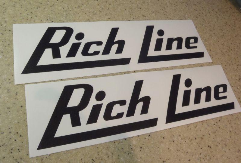 Rich line vintage fishing boat decals 12" 2-pak free ship + free fish decal!