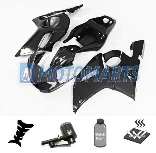 Bundle inj fairing w/ brake fluid reservoir for yamaha yzf 1000 r1 1998 99 lblk