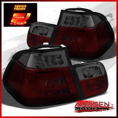 02-05 bmw e46 3-series 4 door led strip red smoke tail lights rear brake lamp