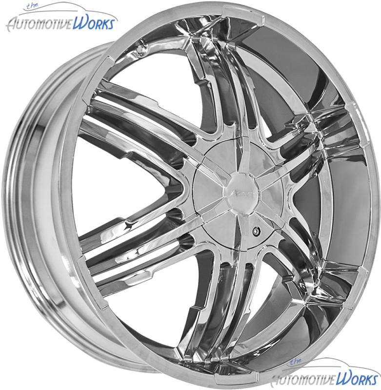 1 - 22x9.5 forte ghost 5x135 5x127 5x5 +15mm chrome wheel rim inch 22"