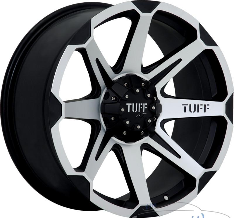 20x9 tuff t05 5x127 5x5 5x139.7 5x5.5 +10mm matte black machined rims wheels 20"