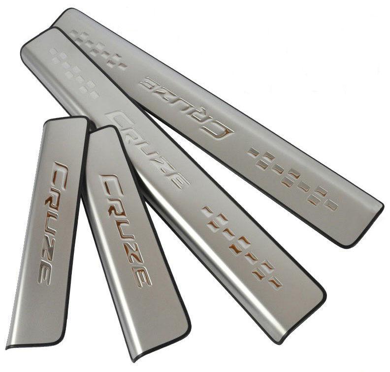 Exterior stainless steel door sill covers 4 pcs/set fit chevrolet cruze 11-13