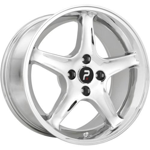 17x9 chrome strada replicas 102 (1995 mustang cobra r) wheels 4x4.25 +18