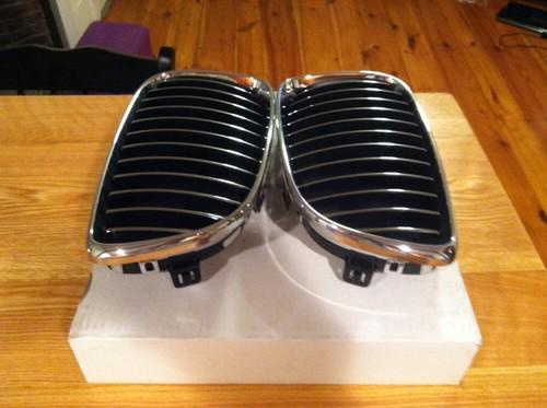 Bmw 1 series oem factory chrome kidney grilles