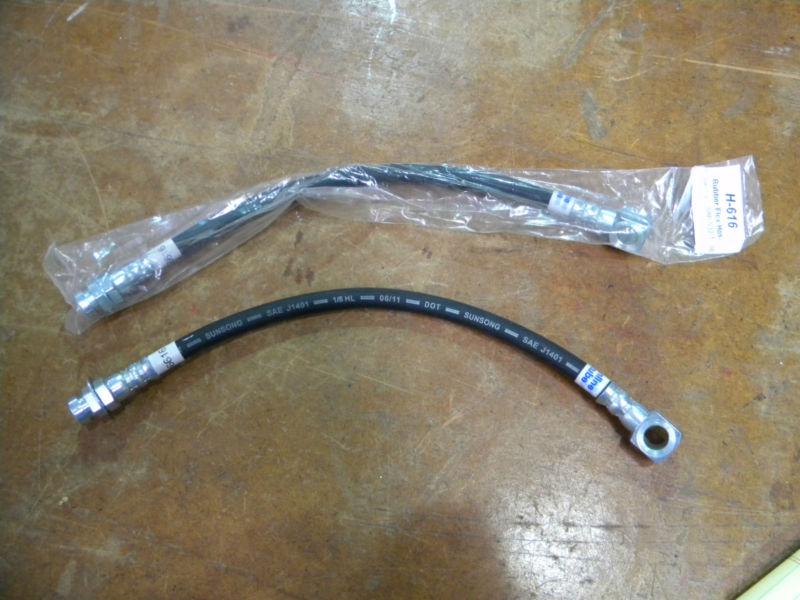 New 2 ea h-616 inline front brake rubber flex hose 586-532-1338 ?68-72? gm 