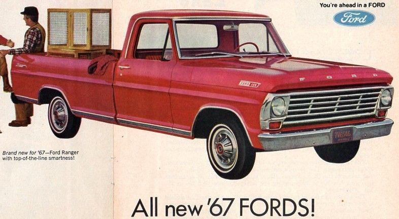 Vintage  original  1967  ford  pickup  truck  advertisement - 9 1/4 " x 12 1/2 "