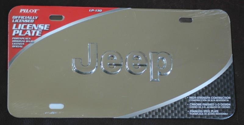 New jeep lp130 chrome stainless steel license plate by pilot