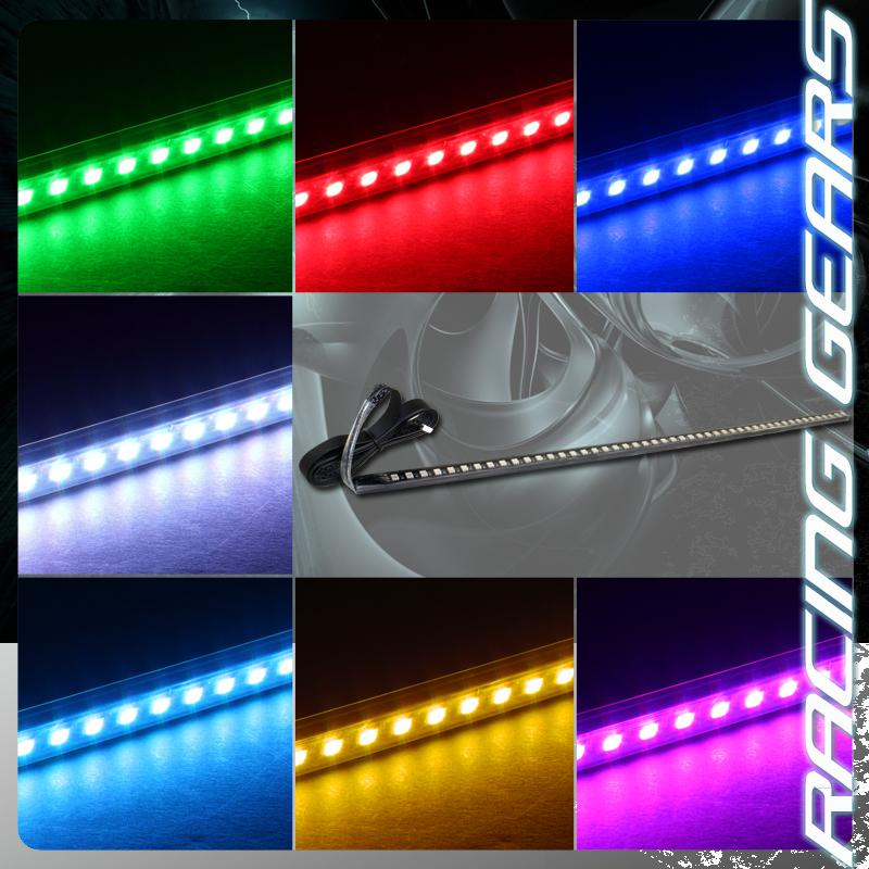 22" 7 color rgb smd led knight rider scanner led strip kit+wireless black remote