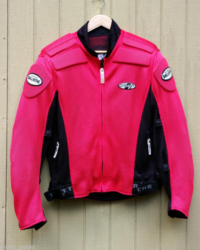 Joe rocket ballistic vented jacket, armored, size m, red/black, super-clean