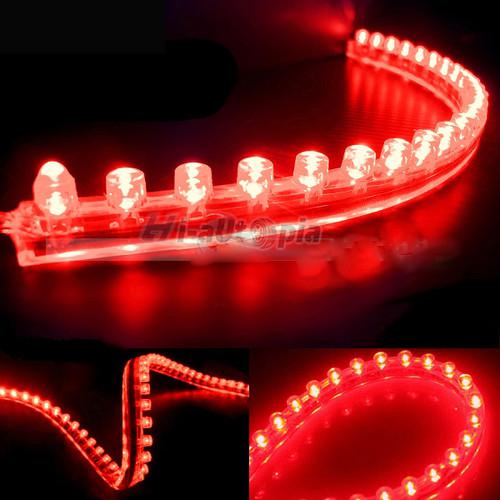 5x new car 24cm/9.44" red 24 led bulb flexible lights strip