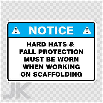 Decals sticker sign signs warning danger caution hard hat required 0500 za4az