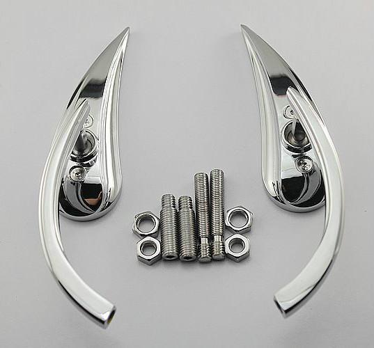 Chrome arlen ness teardrop motorcycle mirrors for harley davidson metric