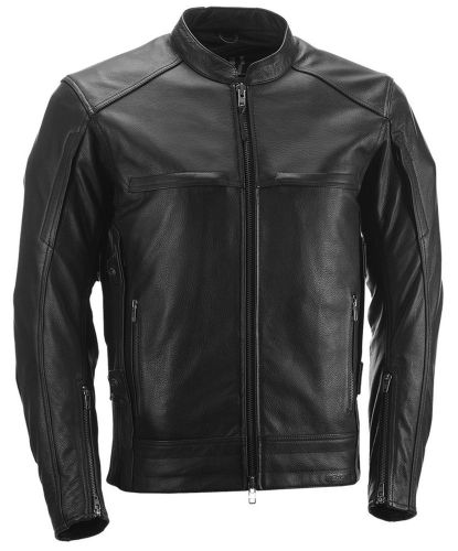 Men&#039;s armored leather coat riding jacket with ccw pistol pocket black sm-4x new