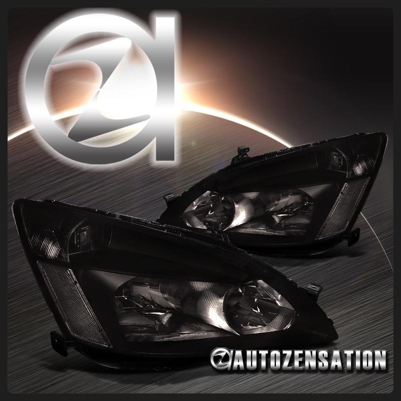 03-07 honda accord coupe sedan smoke tinted crystal headlights