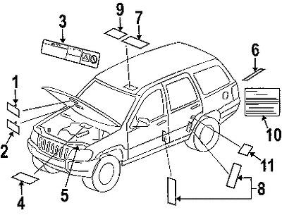 Jeep 5020527ac genuine oem factory original warning label