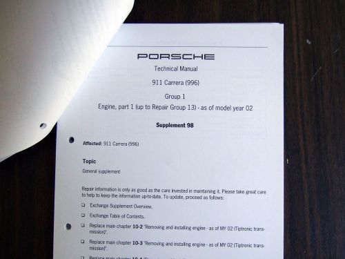 100+ page porsche repair manual supplement: 996 series 911 turbo