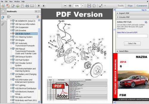 Mazda 6 2014 factory oem service repair workshop maintenance shop fsm manual