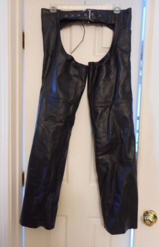 Unik international inc. women’s black leather motorcycle chaps – size s