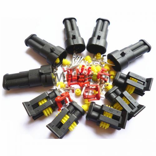 5 kits for auto motor 2-pin connect sealed waterproof electrical wire connector