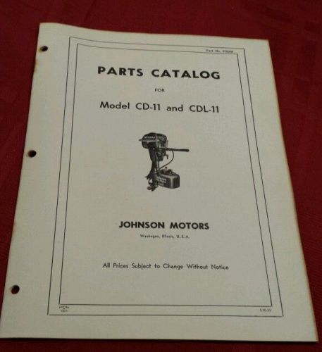 1954 johnson motors cd-11 cdl-11 parts catalog 376366