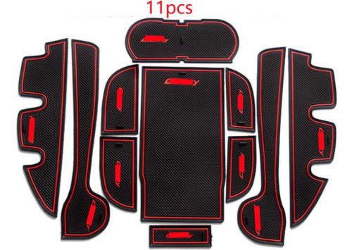 Non-slip interior door pocket mat cup mat for 2012-2015 toyota camry red 11pcs