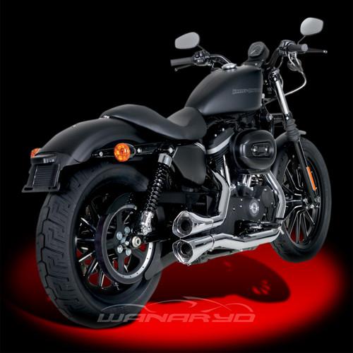 Open line 2-into-2 exhaust systems,chrome for 2006-2013 harley sportster