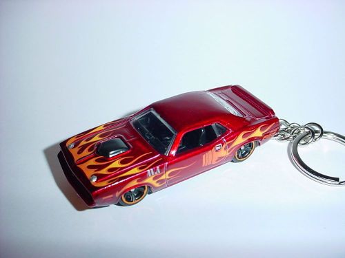 New 3d flames plymouth barracuda keychain chain keyring hemi mopar race aar