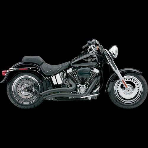 Speedster exhausts w/powerport,short swept black for 2007-2011 harley softail