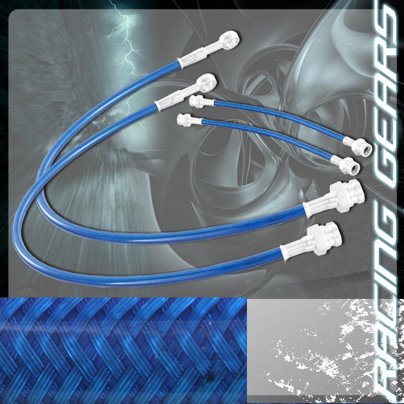 1986-1991 mazda rx-7 fc3s s4-s5 blue front rear stainless steel hose brake line