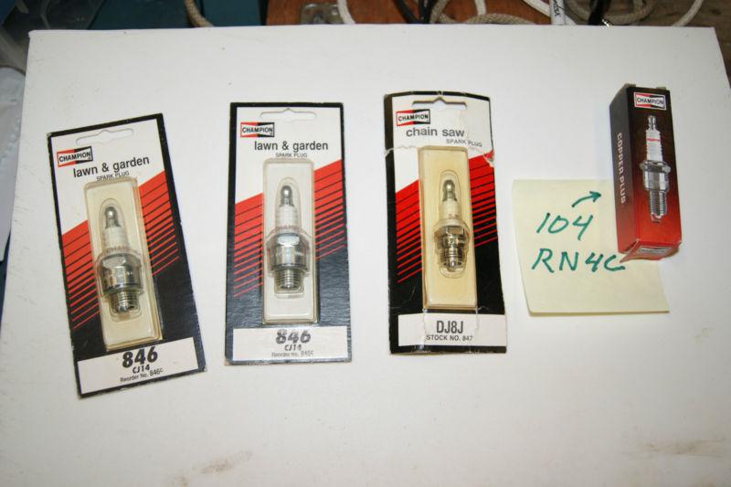 Spark plugs - 4 champion lawn & garden plugs - new - various models 