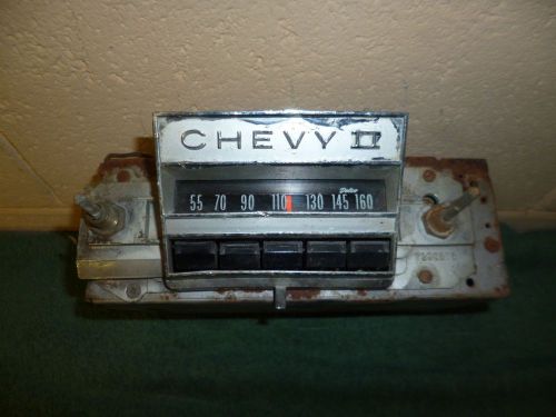 Delco vintage nova chevy ii am pushbutton radio used original model #986522