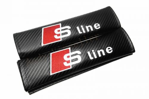 2pcs car sline carbon fiber electronic embroidery seat belt cushion shoulder pad