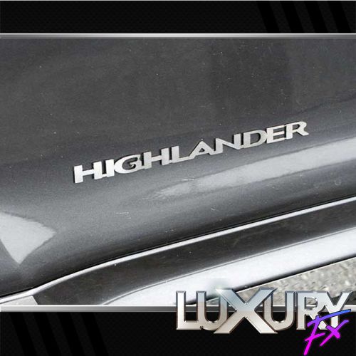2pc. luxury fx stainless steel highlander emblem for 2008-2013 toyota highlander