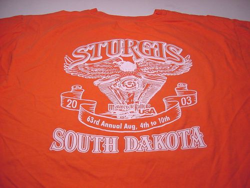 Harley davidson bikers motorcycles 2003 sturgis bike week sd (2xl) t-shirt