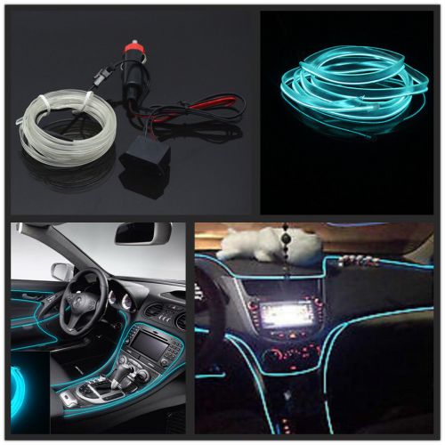 Car ice blue 6.5ft panel neon light strip cold el oled trim atmosphere for benz