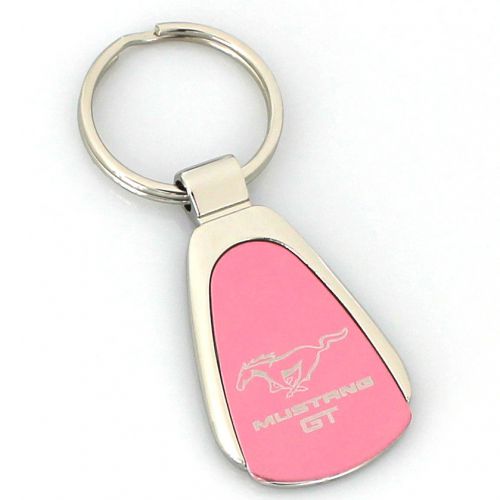 Ford mustang gt pink tear drop metal key ring