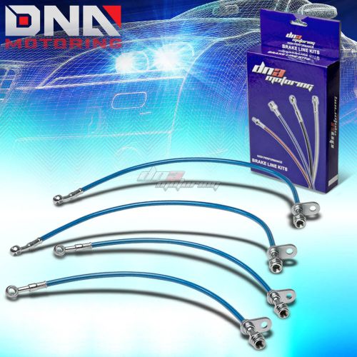 For 02-06 rsx/civic si/tsx/crz blue stainless steel hose braided brake line