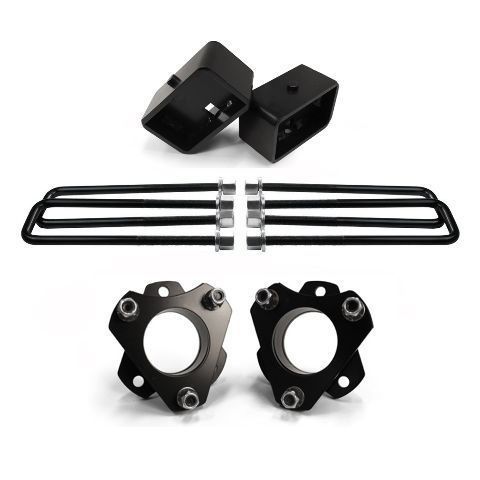 Tacoma 6-lug 2&#034; rear suspension lift steel blocks + extra long 10.5&#034; square leaf