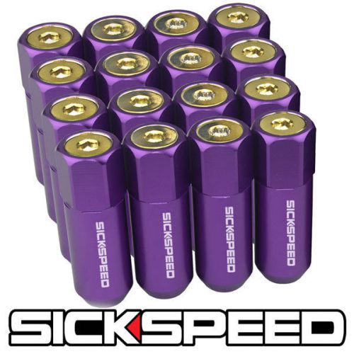 16 purple/24k gold capped aluminum 60mm extended lug nuts wheels 1/2x20 l30